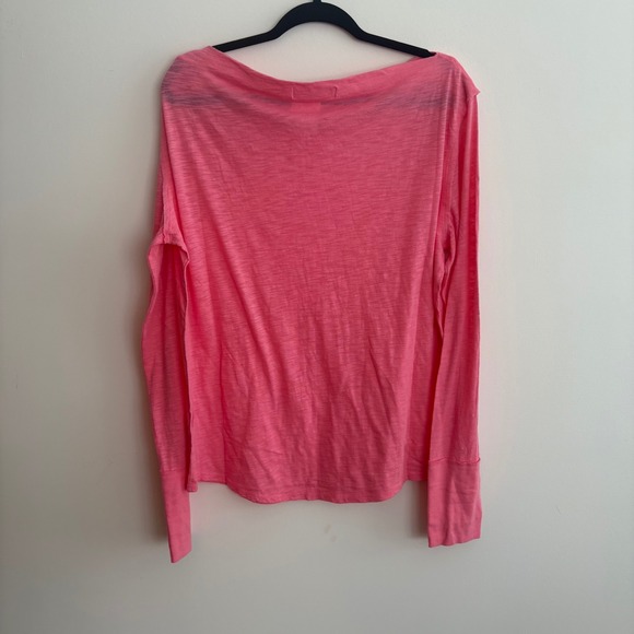 Free People Kimmi Long Sleeve Top Pink XL Soft  Relaxed NWT New - Picture 10 of 10